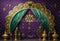 Kate Aïd-al-Fitr Arche Doré Violet Rideau Toile de fond conçue par Emetselch - Kate Backdrop FR