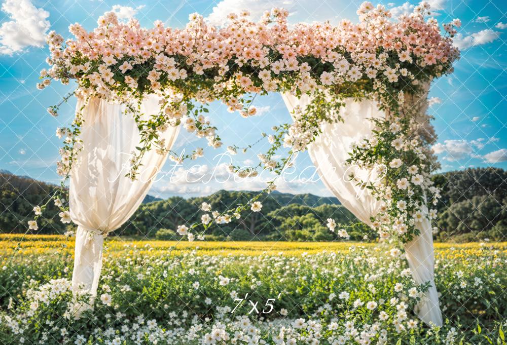Kate Été Mariage Fleur Rideau Prairie Montagne Toile de fond conçue par Emetselch - Kate Backdrop FR