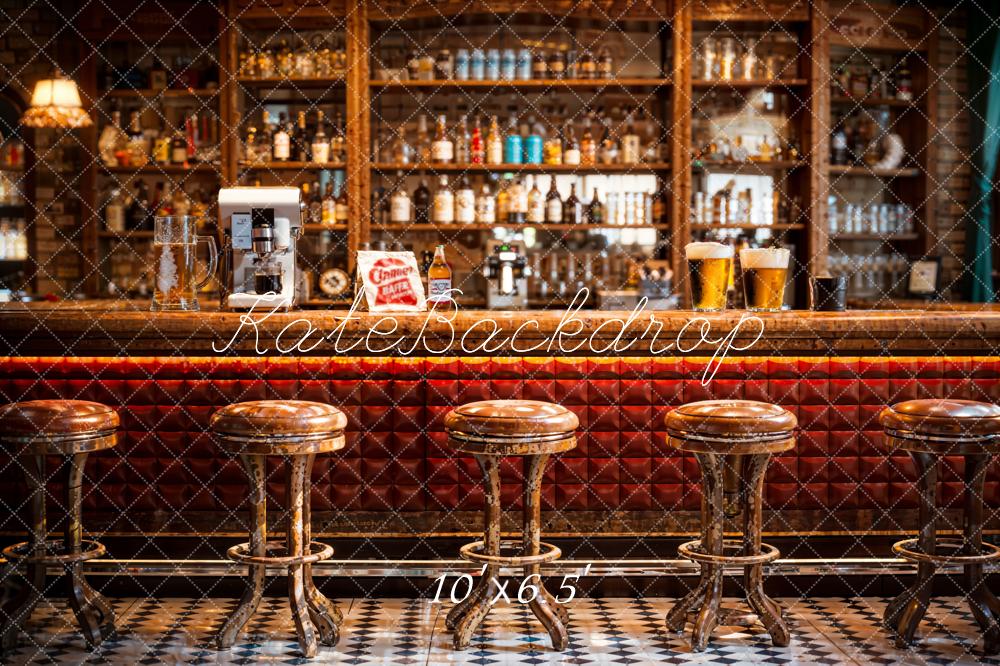 Kate Rétro Bar Comptoir Café Tabouret de bière Toile de fond conçue par Emetselch - Kate Backdrop FR