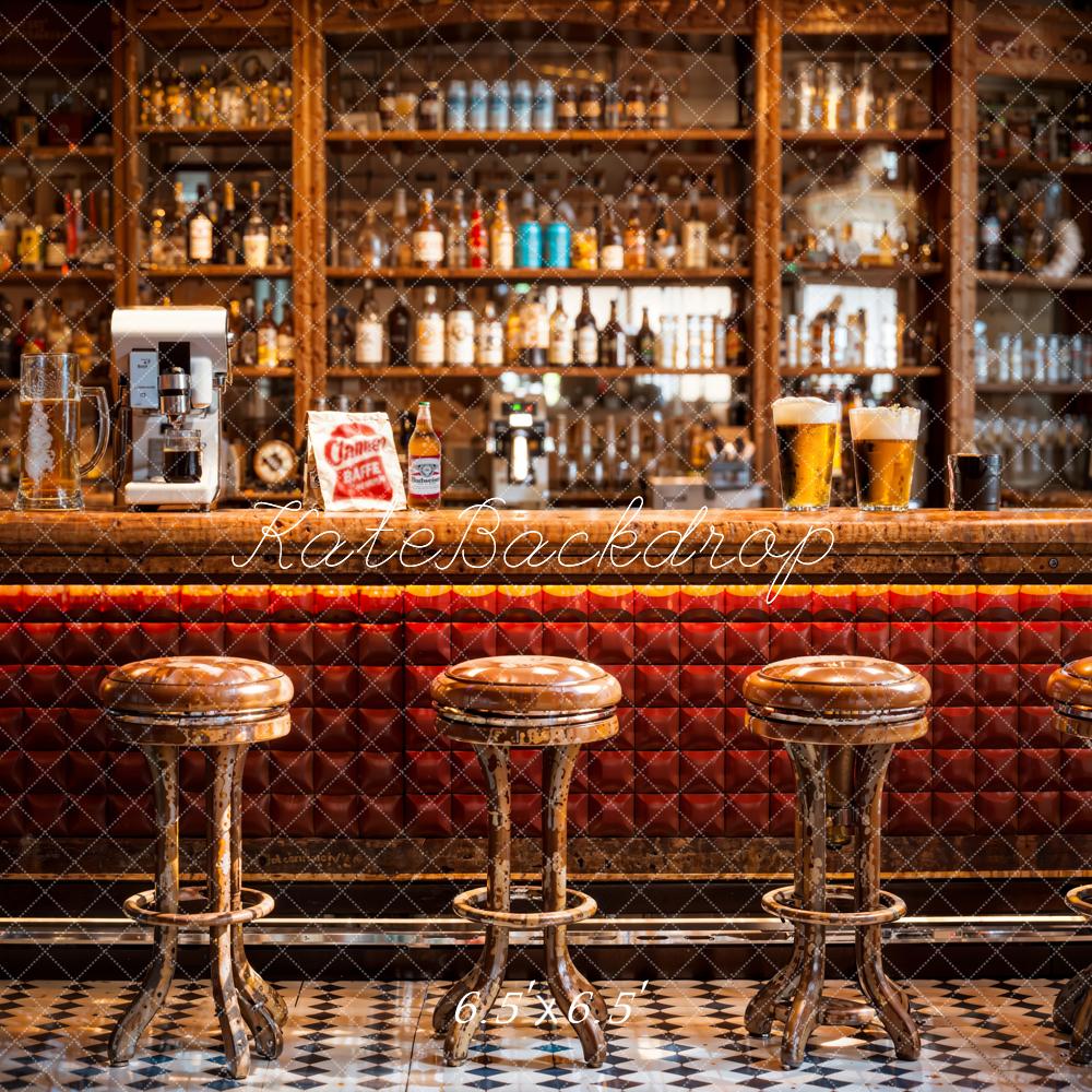 Kate Rétro Bar Comptoir Café Tabouret de bière Toile de fond conçue par Emetselch - Kate Backdrop FR