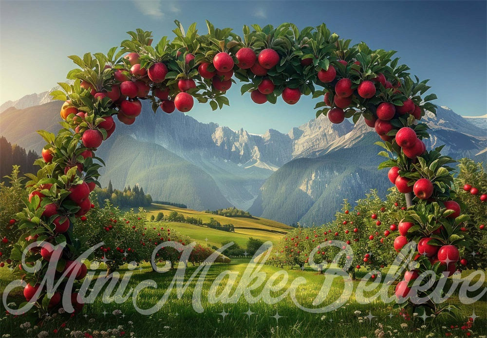 Kate Arche de pomme Automne Montagne Toile de fond conçue par Mini MakeBelieve - Kate Backdrop FR