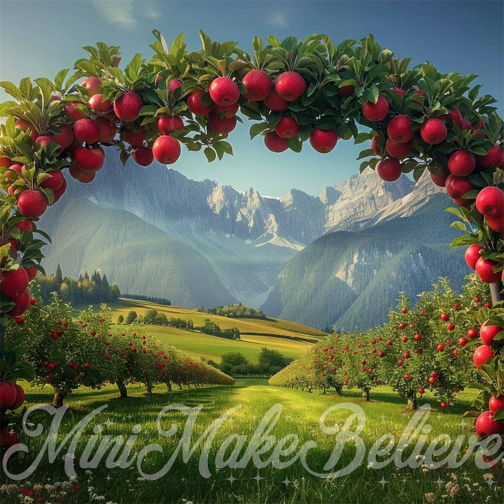 Kate Arche de pomme Automne Montagne Toile de fond conçue par Mini MakeBelieve - Kate Backdrop FR