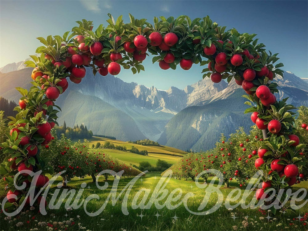 Kate Arche de pomme Automne Montagne Toile de fond conçue par Mini MakeBelieve - Kate Backdrop FR