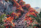 Kate Tropical Escaliers en pierre Fleurs Rouge Toile de fond conçue par Mini MakeBelieve - Kate Backdrop FR
