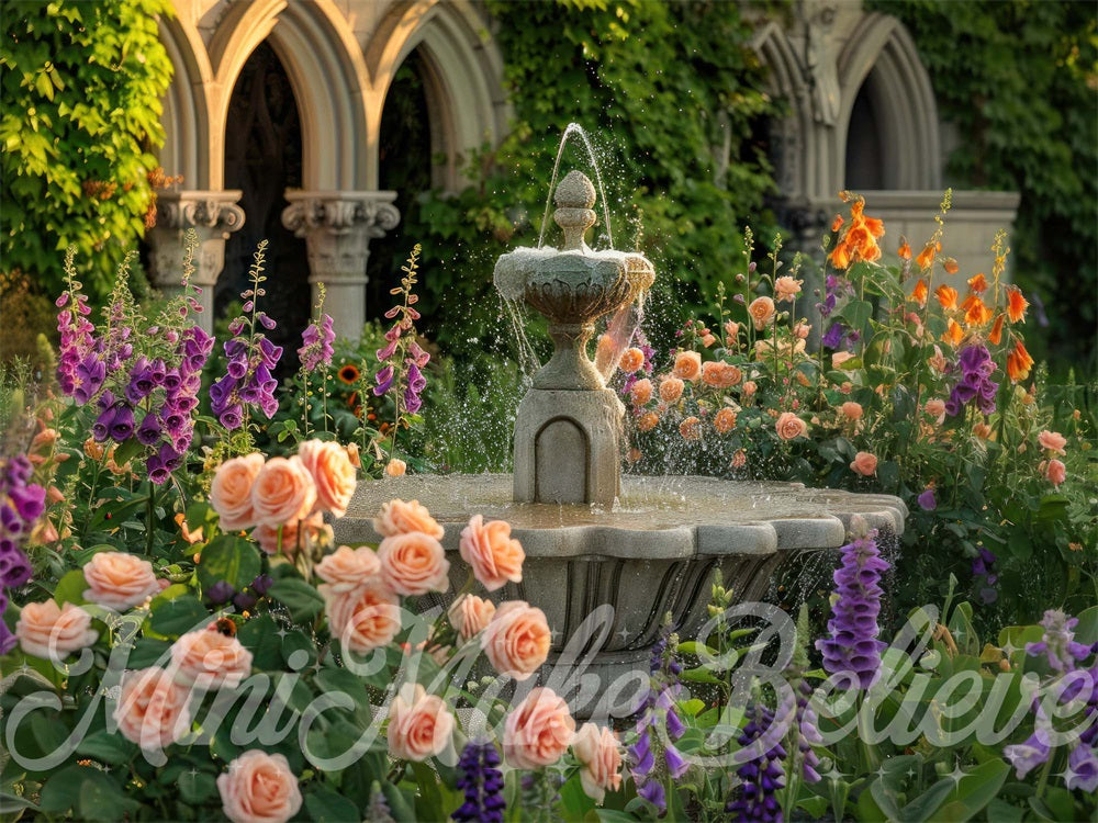 Kate Fontaine Jardin Fleurs Soleil Toile de fond conçue par Mini MakeBelieve
