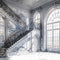 Kate Grandiose Intérieur Escalier Blanc Toile de fond conçue par Mini MakeBelieve - Kate Backdrop FR