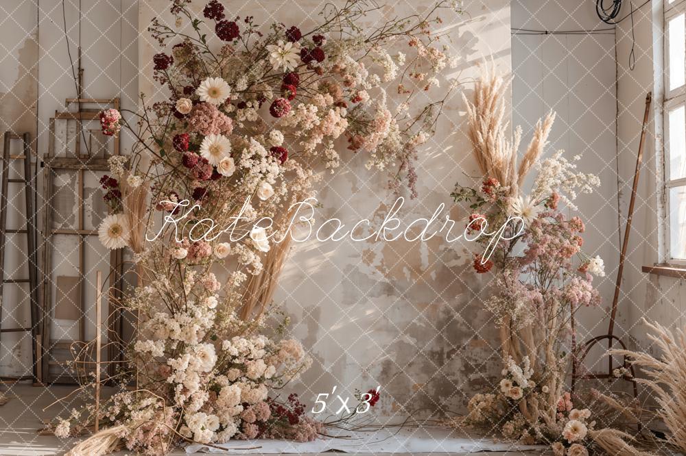 Kate Bohème Intérieur Roseau Fleur Mur Toile de fond conçue par Emetselch - Kate Backdrop FR