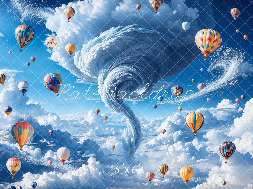 Kate Été Nuage Ciel Tornade Montgolfière Toile de fond conçue par Chain Photographie - Kate Backdrop FR