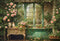 Kate Printemps Fenêtre Fleurs Intérieur Vert Toile de fond conçue par Emetselch - Kate Backdrop FR