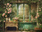 Kate Printemps Fenêtre Fleurs Intérieur Vert Toile de fond conçue par Emetselch - Kate Backdrop FR
