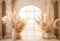 Kate Bohème Roseau Colonne Fenêtre en arc Beige Toile de fond conçue par Emetselch - Kate Backdrop FR