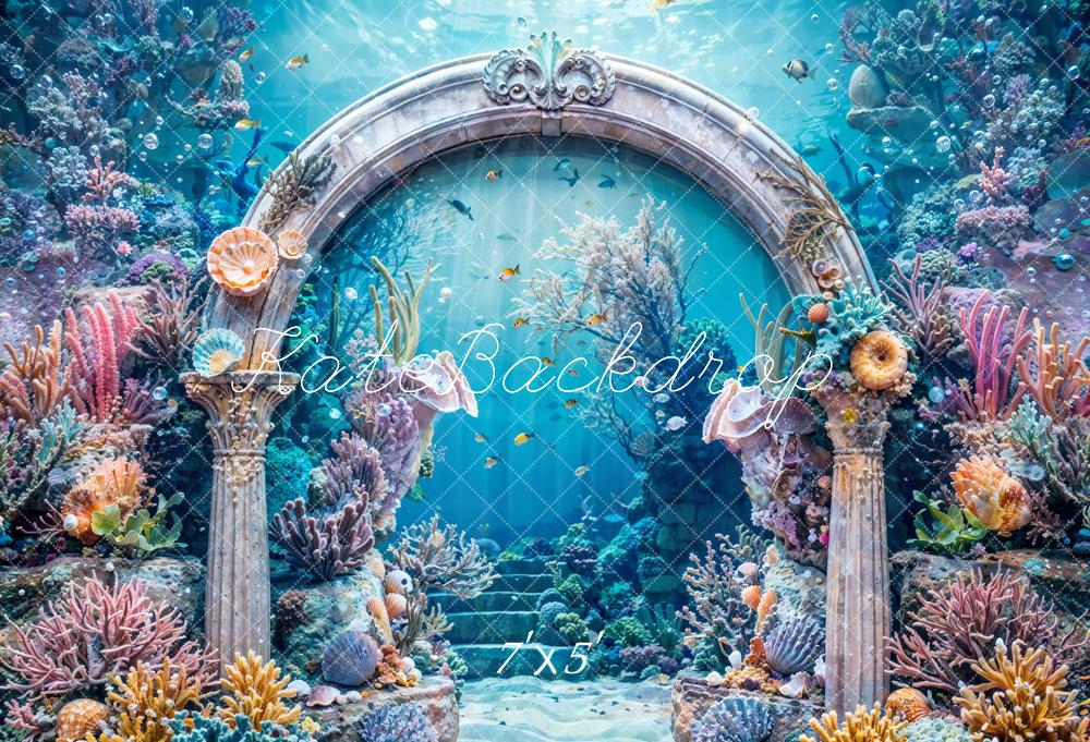 Kate Été Monde sous-marin Sirène Corail Arche Toile de fond conçue par Chain Photographie - Kate Backdrop FR