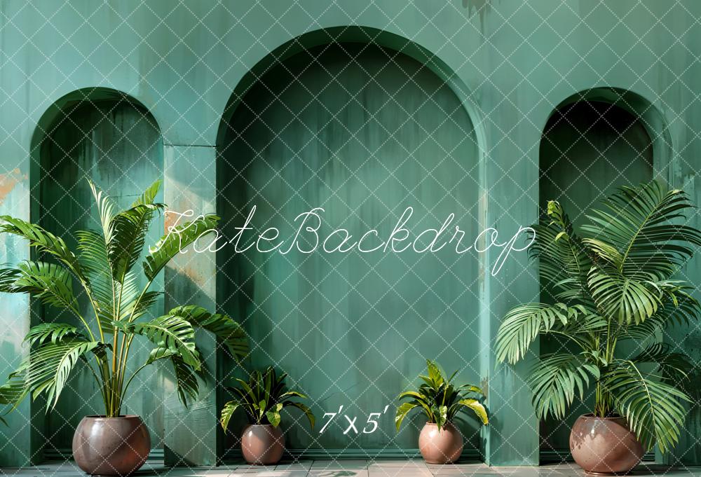 Kate Printemps Plantes Vert foncé Mur en arc Toile de fond conçue par Emetselch - Kate Backdrop FR