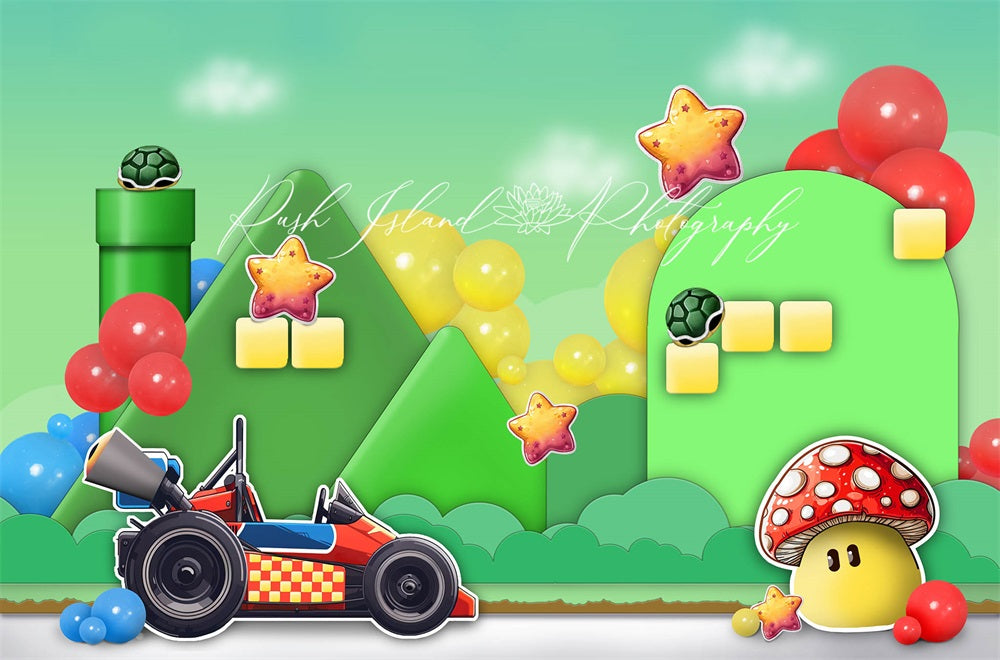 Kate Super Terrain de Karting Toile de fond conçue par Laura Bybee - Kate Backdrop FR