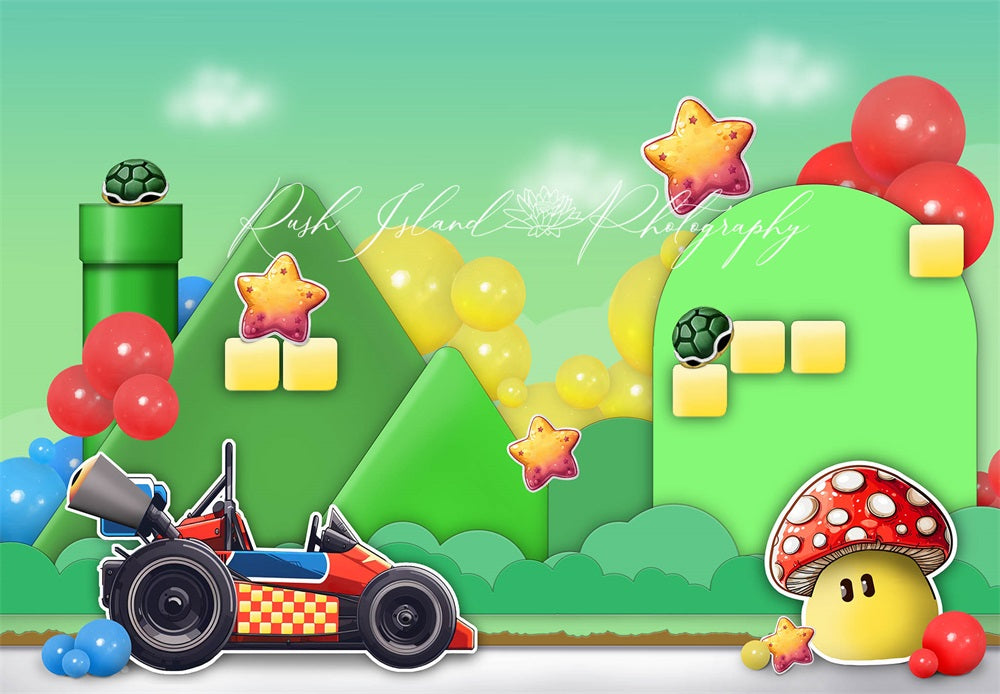 Kate Super Terrain de Karting Toile de fond conçue par Laura Bybee - Kate Backdrop FR