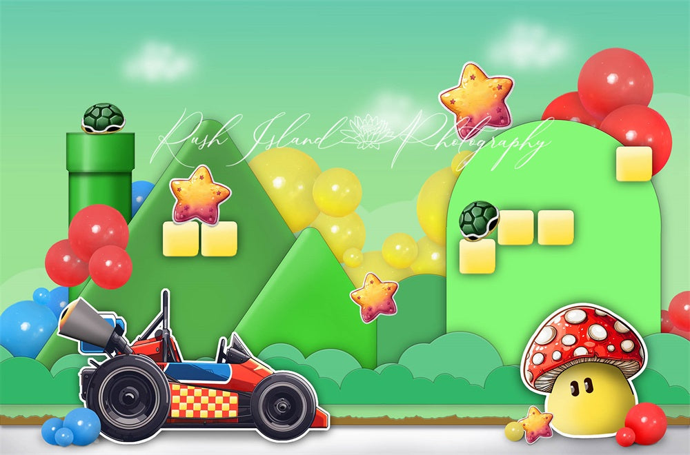 Kate Super Terrain de Karting Toile de fond conçue par Laura Bybee - Kate Backdrop FR