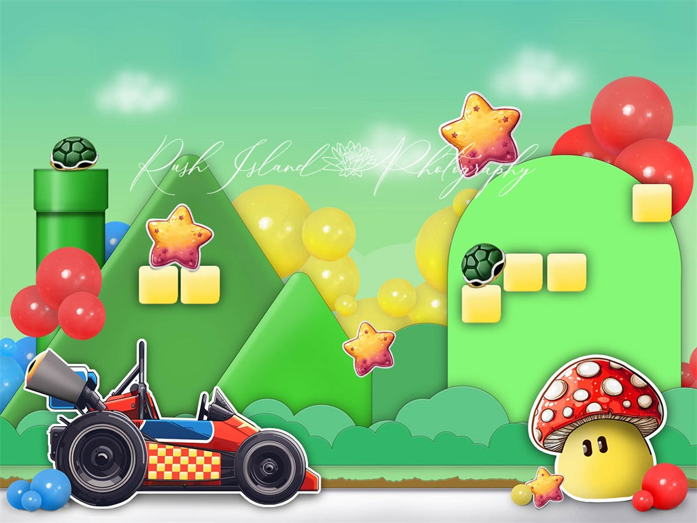 Kate Super Terrain de Karting Toile de fond conçue par Laura Bybee - Kate Backdrop FR