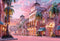Kate Été Rose Rue Magasin Lampe Princesse Toile de fond conçue par Chain Photographie - Kate Backdrop FR
