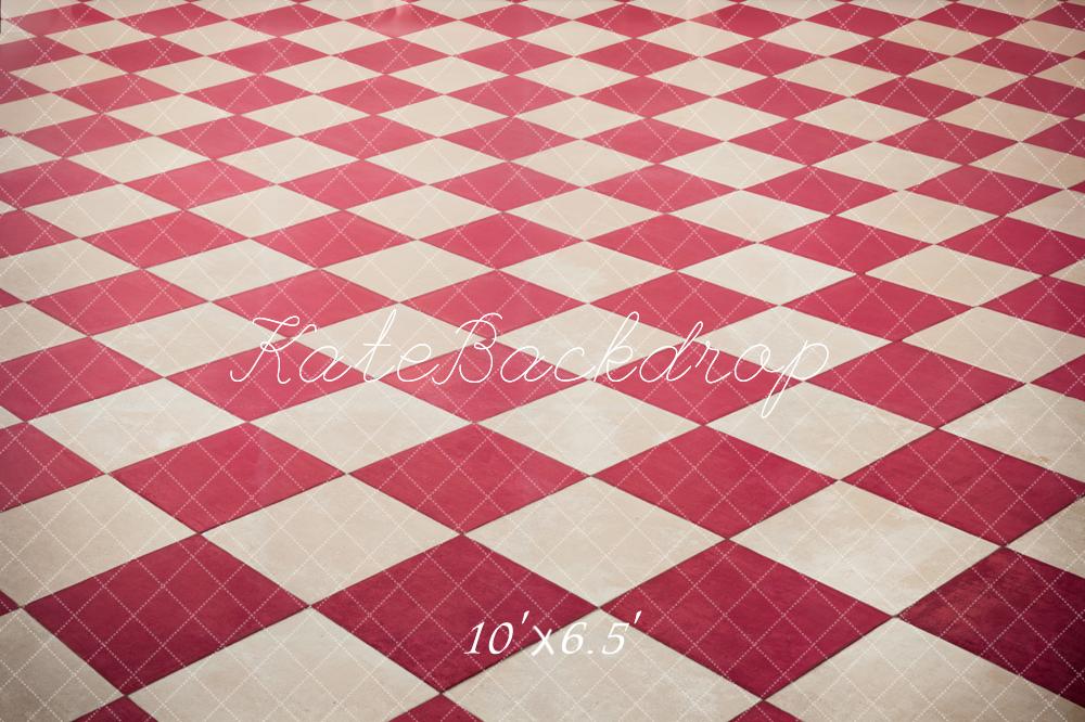 Kate Classique Carreaux Rouge et Blanc Sol Toile de fond conçue par Kate Image