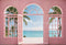 Kate Été Mer Rose Arche Fenêtre Toile de fond conçue par Emetselch - Kate Backdrop FR