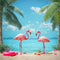 Kate Été Tropical Mer Plage Flamant Rose Toile de fond conçue par Chain Photographie - Kate Backdrop FR