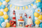 Kate Anniversaire Chiens Ballon Phare Gâteaux Toile de fond conçue par Emetselch - Kate Backdrop FR