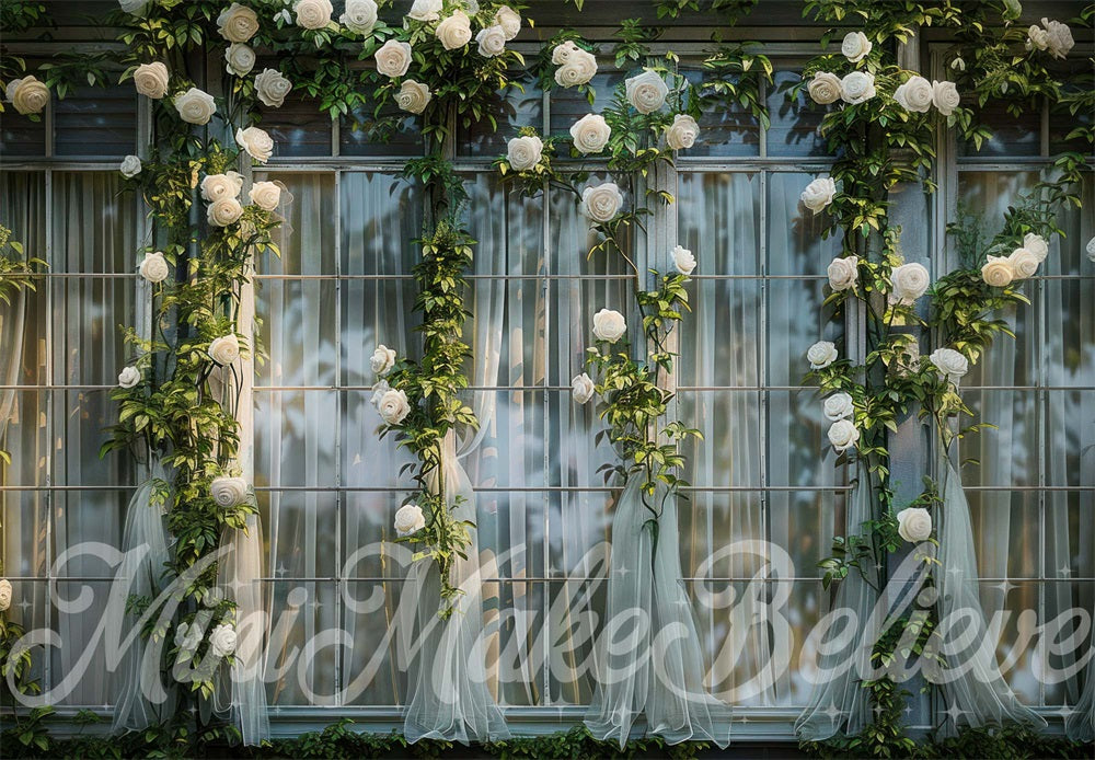 Kate Extérieur Printemps Fleur Fenêtre Toile de fond conçue par Mini MakeBelieve - Kate Backdrop FR