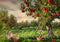 Kate Verger de pommes Arc-en-ciel Vert Toile de fond conçue par Mini MakeBelieve - Kate Backdrop FR