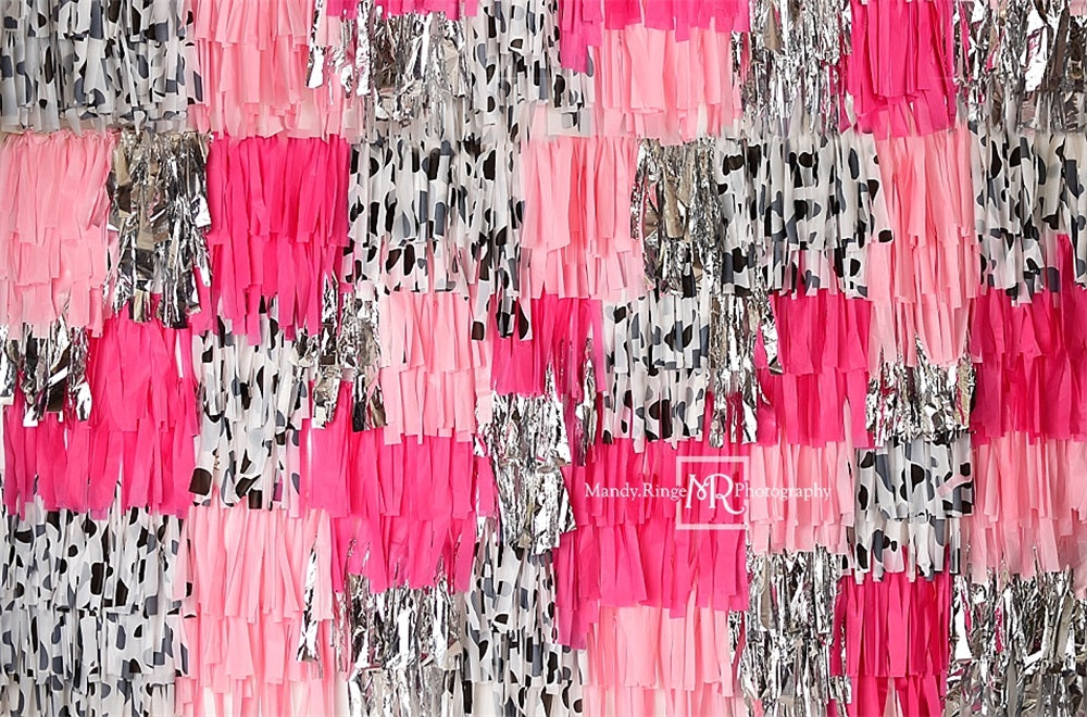 Kate Rose Noir et Argent Glamour Cow-girl Toile de fond conçue par Mandy Ringe - Kate Backdrop FR