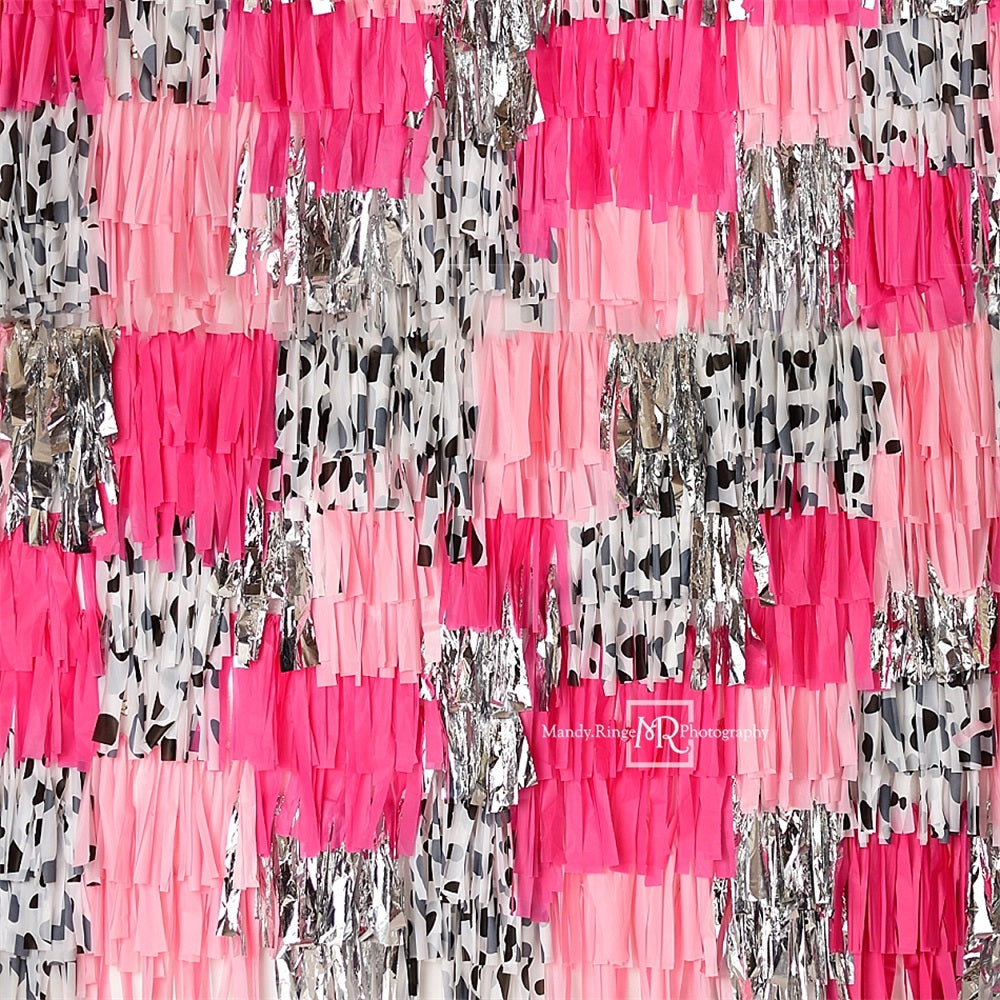 Kate Rose Noir et Argent Glamour Cow-girl Toile de fond conçue par Mandy Ringe - Kate Backdrop FR