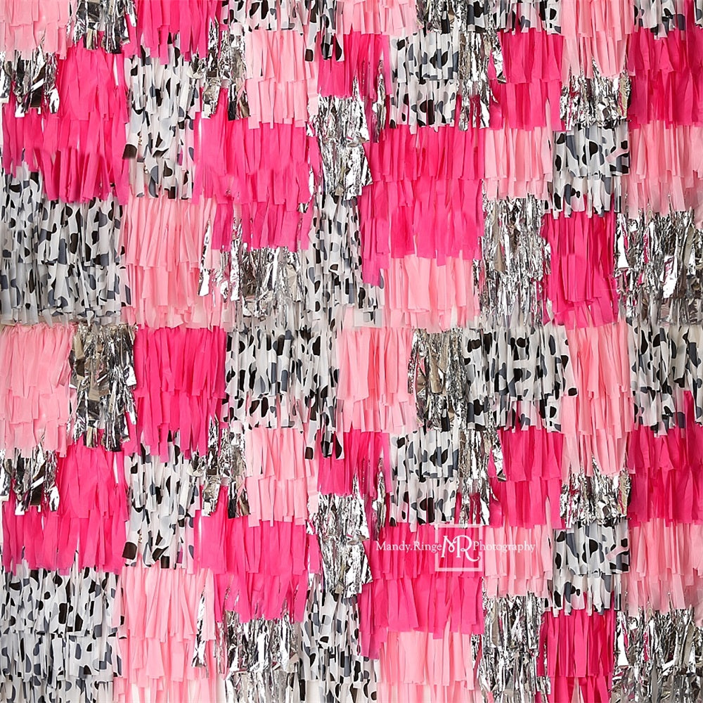 Kate Rose Noir et Argent Glamour Cow-girl Toile de fond conçue par Mandy Ringe - Kate Backdrop FR