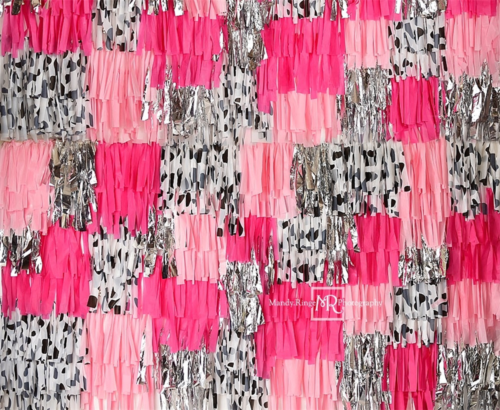 Kate Rose Noir et Argent Glamour Cow-girl Toile de fond conçue par Mandy Ringe - Kate Backdrop FR