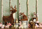 Kate Vert sauge Printemps Forêt Animaux Toile de fond conçue par Mandy Ringe - Kate Backdrop FR