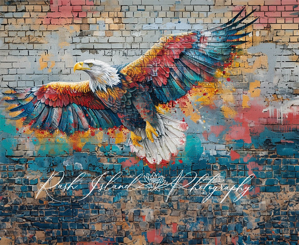 Kate Aigle Mur de briques Graffiti Toile de fond conçue par Laura Bybee - Kate Backdrop FR