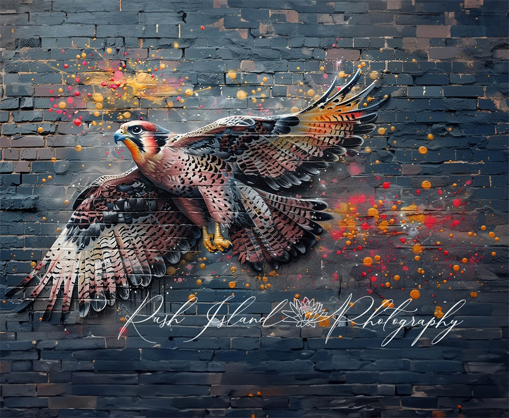 Kate Faucon Mur de briques Graffiti Toile de fond conçue par Laura Bybee - Kate Backdrop FR