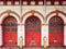 Kate Vintage Porte Rouge Caserne de pompiers Toile de fond conçue par Emetselch - Kate Backdrop FR