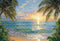 Kate Été Mer Plage Arbre Coucher de soleil Vague Toile de fond conçue par Emetselch - Kate Backdrop FR