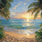 Kate Été Mer Plage Arbre Coucher de soleil Vague Toile de fond conçue par Emetselch - Kate Backdrop FR
