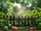Kate Été Bokeh Plante verte Pastèque Clôture Toile de fond conçue par Emetselch - Kate Backdrop FR