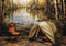 Kate Automne Extérieur Forêt Camping Tente Lac Chaise Toile de fond Conçu par Happy Squirrel Design - Kate Backdrop FR