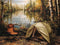 Kate Automne Extérieur Forêt Camping Tente Lac Chaise Toile de fond Conçu par Happy Squirrel Design - Kate Backdrop FR