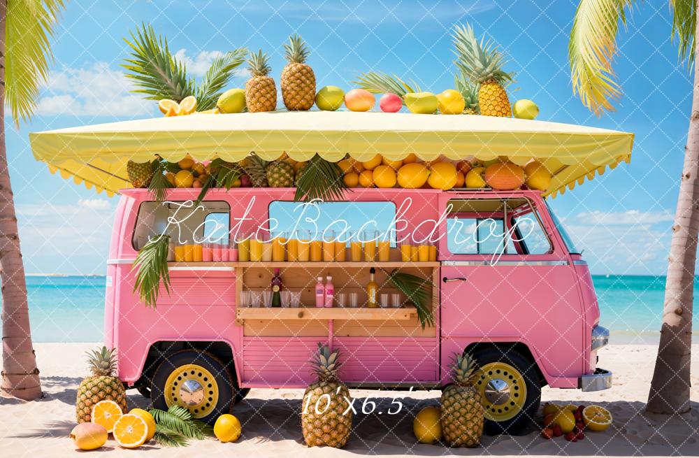 Kate Été Poupée Mer Plage Voiture Magasin de fruits Toile de fond conçue par Emetselch - Kate Backdrop FR