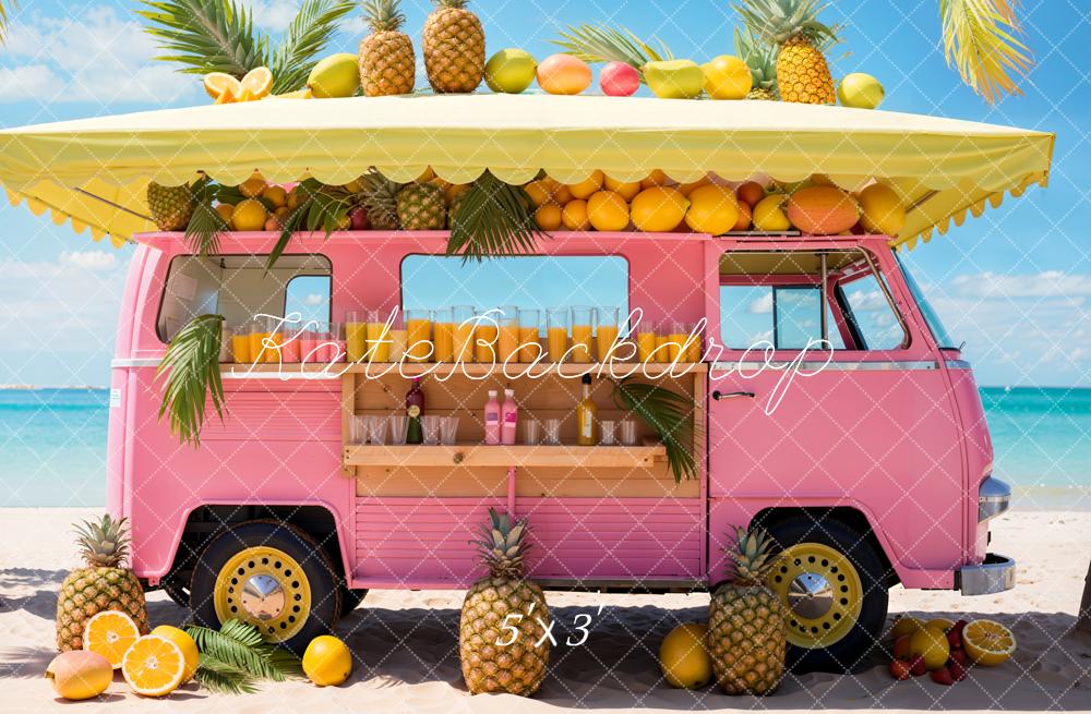 Kate Été Poupée Mer Plage Voiture Magasin de fruits Toile de fond conçue par Emetselch - Kate Backdrop FR