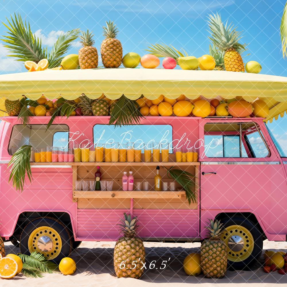 Kate Été Poupée Mer Plage Voiture Magasin de fruits Toile de fond conçue par Emetselch - Kate Backdrop FR
