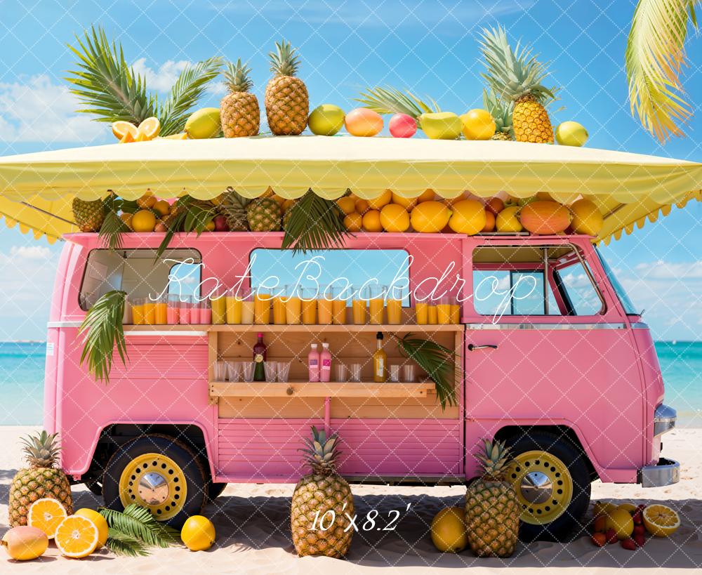 Kate Été Poupée Mer Plage Voiture Magasin de fruits Toile de fond conçue par Emetselch - Kate Backdrop FR