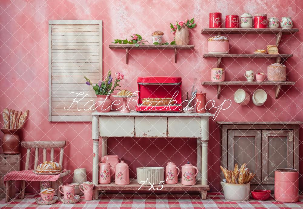 Kate Fantaisie Poupée Rose Cuisine Pain Toile de fond conçue par Chain Photographie - Kate Backdrop FR