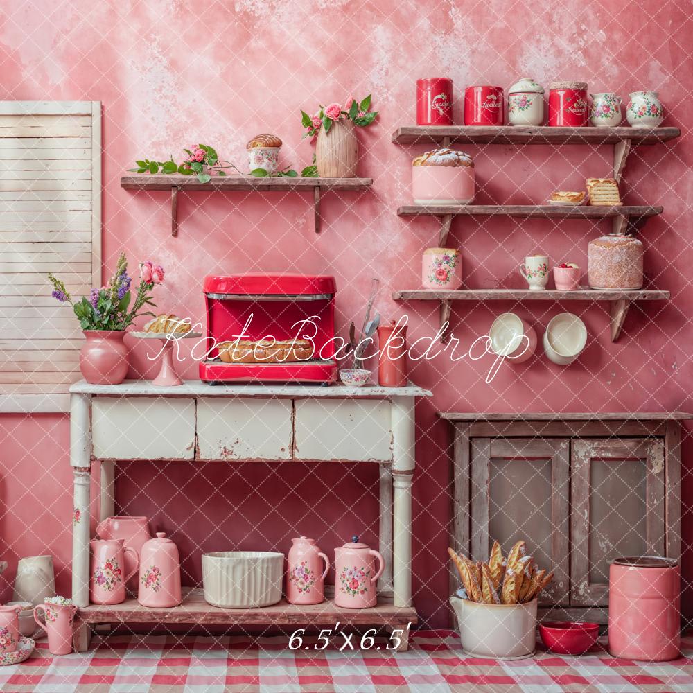Kate Fantaisie Poupée Rose Cuisine Pain Toile de fond conçue par Chain Photographie - Kate Backdrop FR