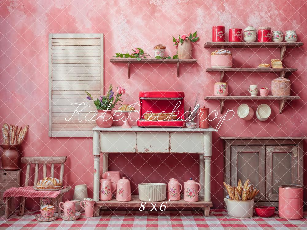 Kate Fantaisie Poupée Rose Cuisine Pain Toile de fond conçue par Chain Photographie - Kate Backdrop FR