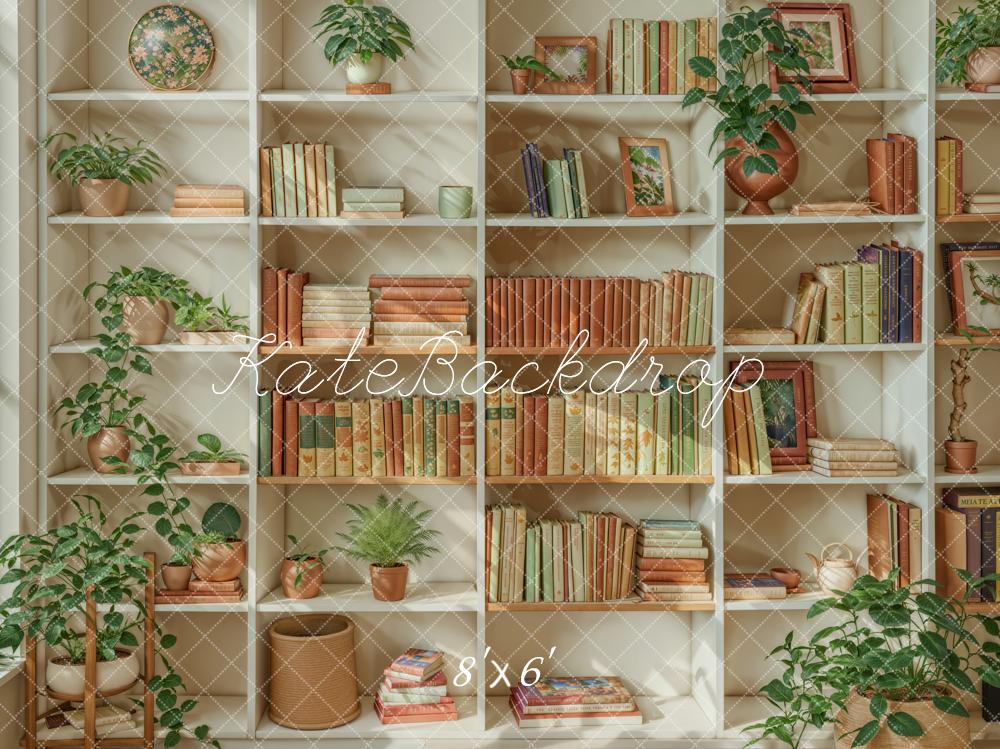 Kate Été Intérieur Plante Étagère à livres Confortable Toile de fond conçue par Emetselch - Kate Backdrop FR