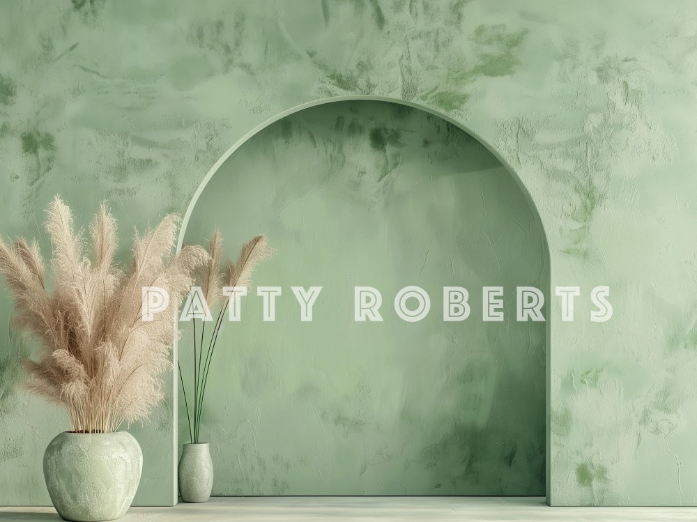 Kate Vert Mur en arc Bohème Simple Toile de fond conçue par Patty Robert